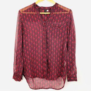 KUT FROM THE KLOTH Sheer Red Black Top
